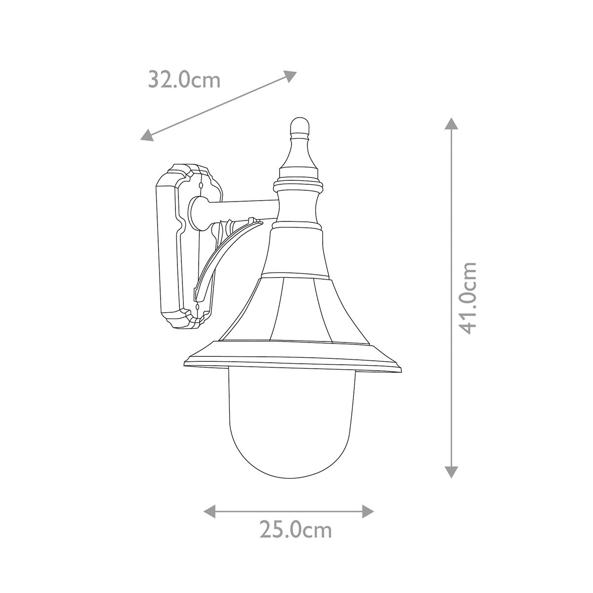 Elegant Shannon Black Outdoor Wall Lantern