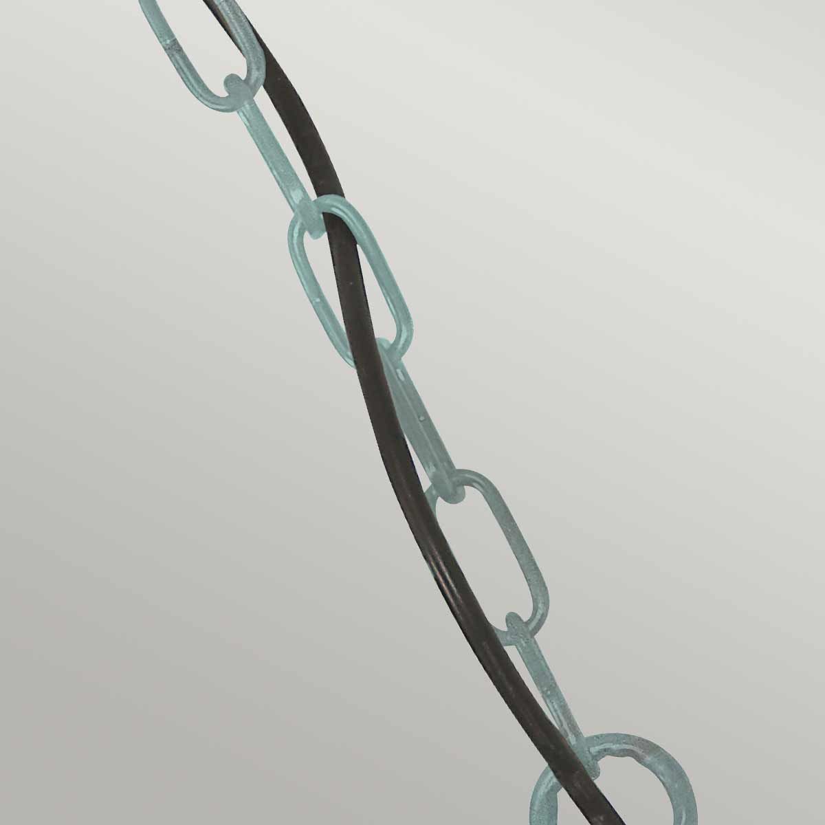 Sheldon Vintage Brass Chain Lantern with Verdigris Finish