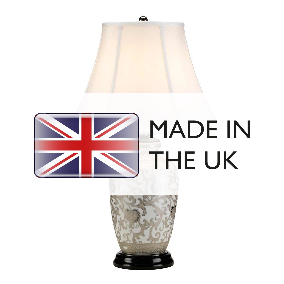 Elegant Silver Thistle Porcelain Table Lamp with Empire Shade