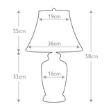 Elegant Silver Thistle Porcelain Table Lamp with Empire Shade