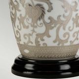 Elegant Silver Thistle Porcelain Table Lamp with Empire Shade