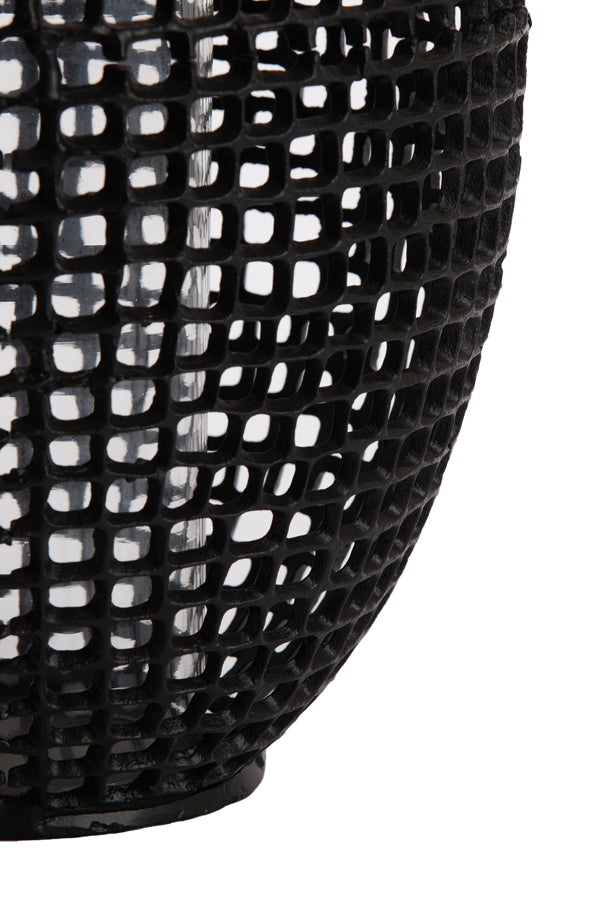 Storm Lamp Ø31x50 cm – Matte Black & Clear Glass Design