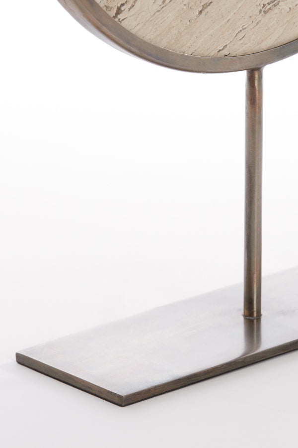 Elegant Sand Travertine Sculpture on Base 35x10x51.5 cm