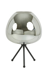 Elegant Smoked Glass & Matte Black Table Lamp (30x43 cm)