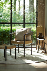 Delmar Dark Brown Wood Chair with Seagrass Accents - 60.5x57x76.5 cm