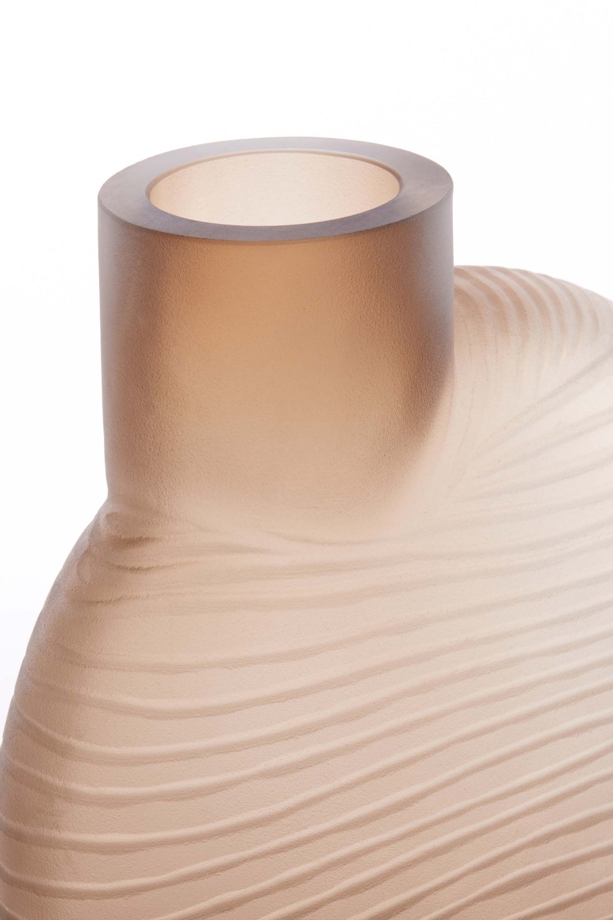 Elegant Brown Torna Glass Vase - 36 cm Tall