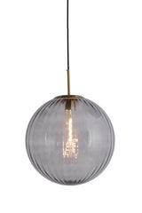 Elegant 40 cm Glass Pendant Lamp in Light Grey and Gold