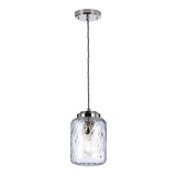 Elegant Polished Nickel Glass Pendant Light
