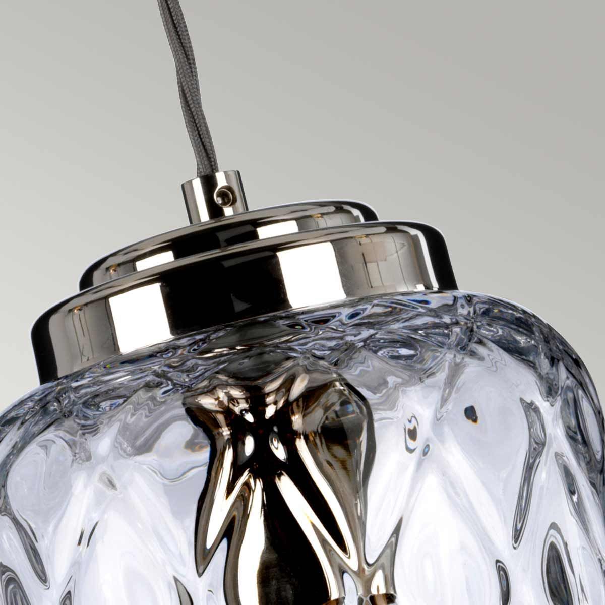 Elegant Polished Nickel Glass Pendant Light