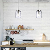 Elegant Polished Nickel Glass Pendant Light