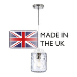 Elegant Polished Nickel Glass Pendant Light