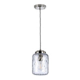 Elegant Polished Nickel Glass Pendant Light