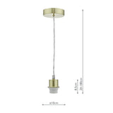 1 Light Satin Brass E27 Suspension With Clear Cable