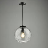 Ripple Pendant Matt Black & Clear Glass