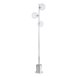 Spiral 3 Light Floor Lamp Polished Chrome With Closed Glass