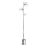Spiral 3 Light Floor Lamp Polished Chrome With Closed Glass