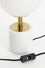 Elegant Medina Table Lamp with Antique Bronze and Frosted White Glass – 20x35 cm