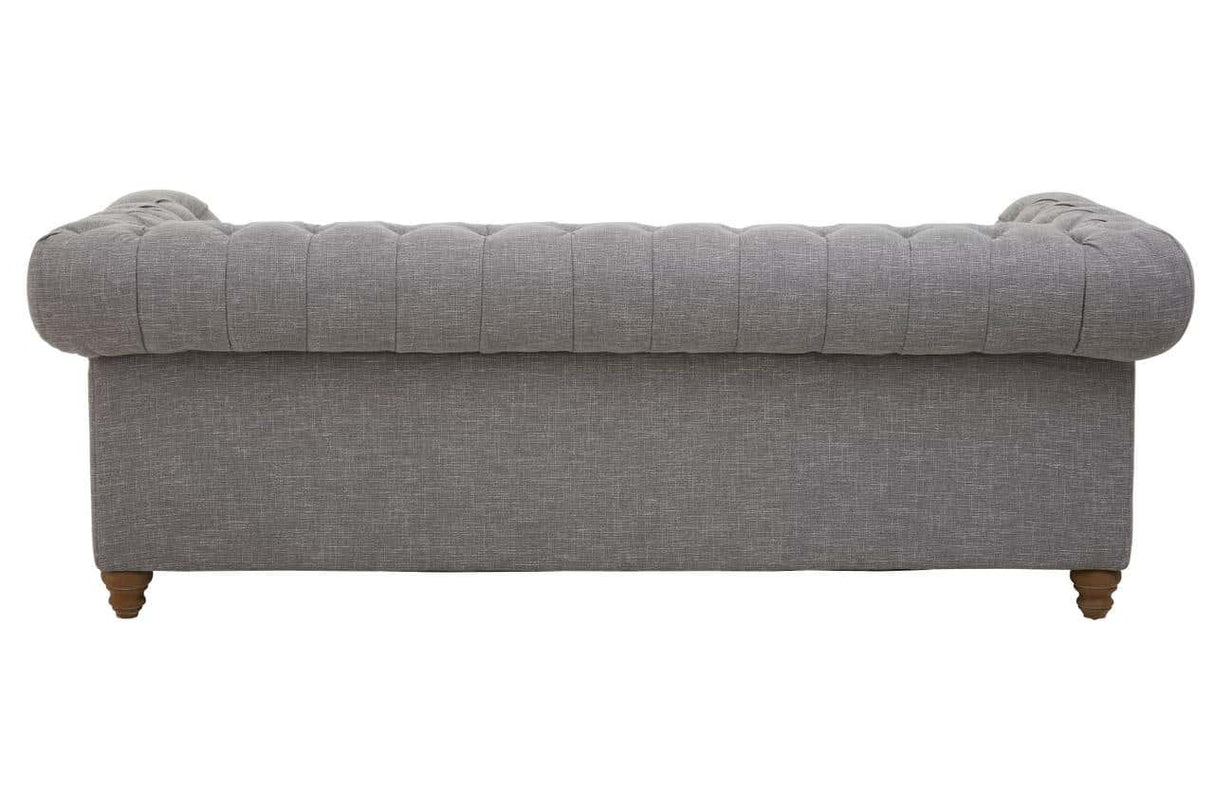 Stella Three Seat Grey Linen Sofa
