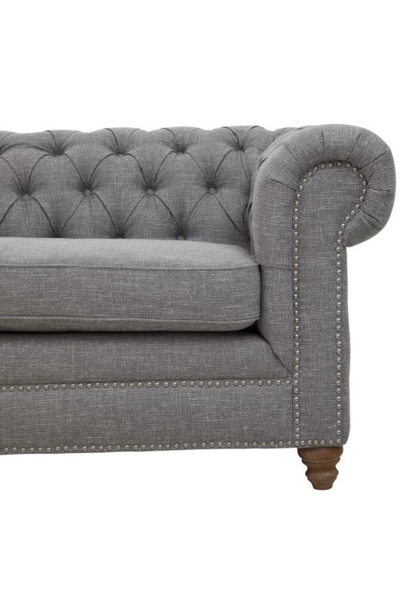 Stella Three Seat Grey Linen Sofa