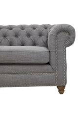 Stella Three Seat Grey Linen Sofa