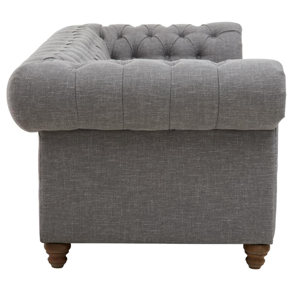 Stella Three Seat Grey Linen Sofa