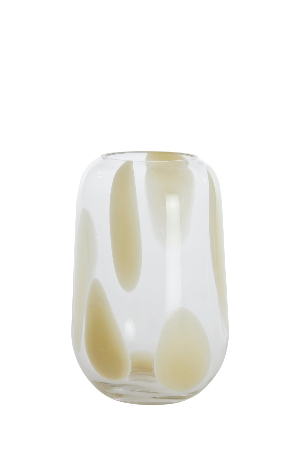 Clear-Cream Glass Vase Ø15.5x24 cm - Nenon Design