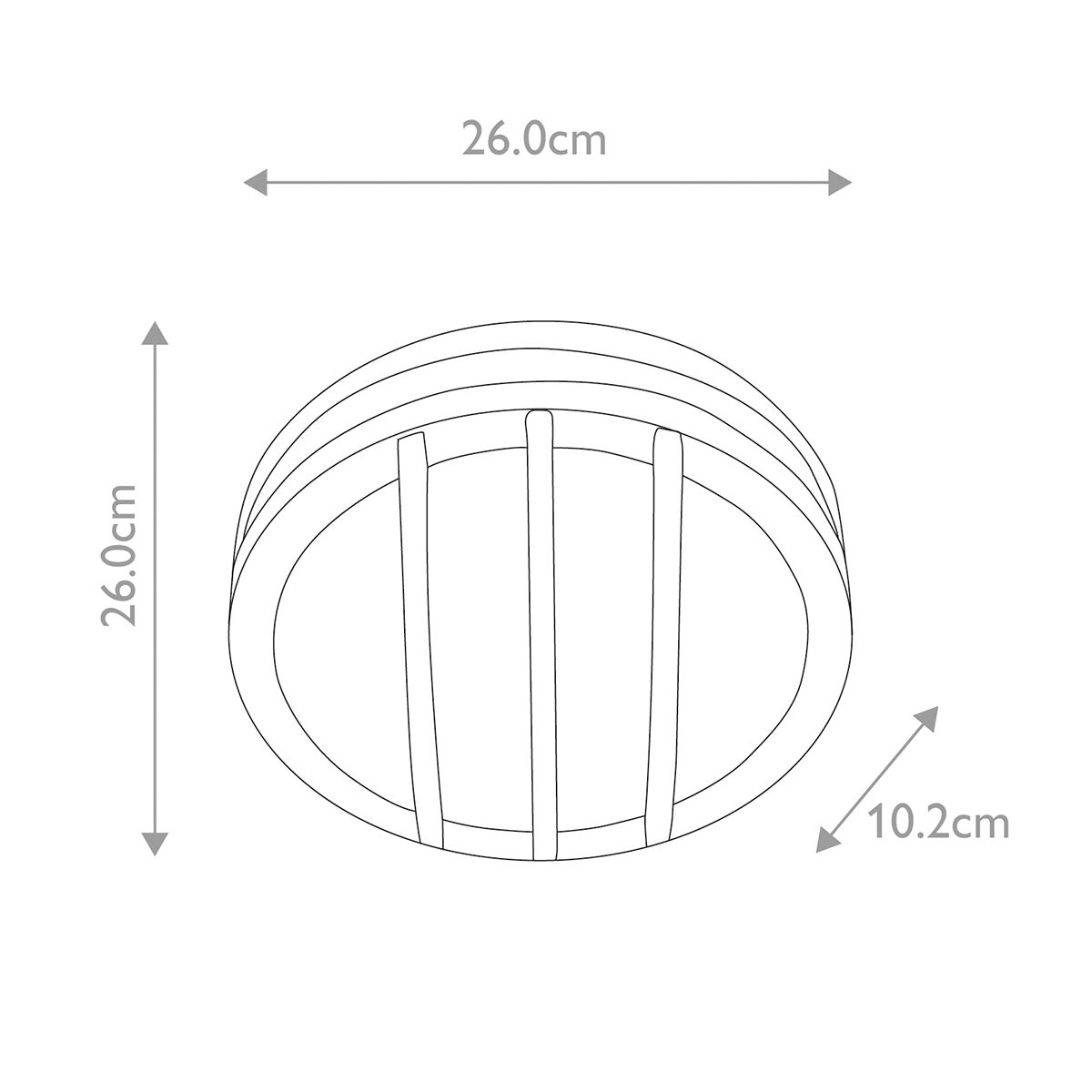 Graphite Sven 260mm Round Bulkhead Wall Light