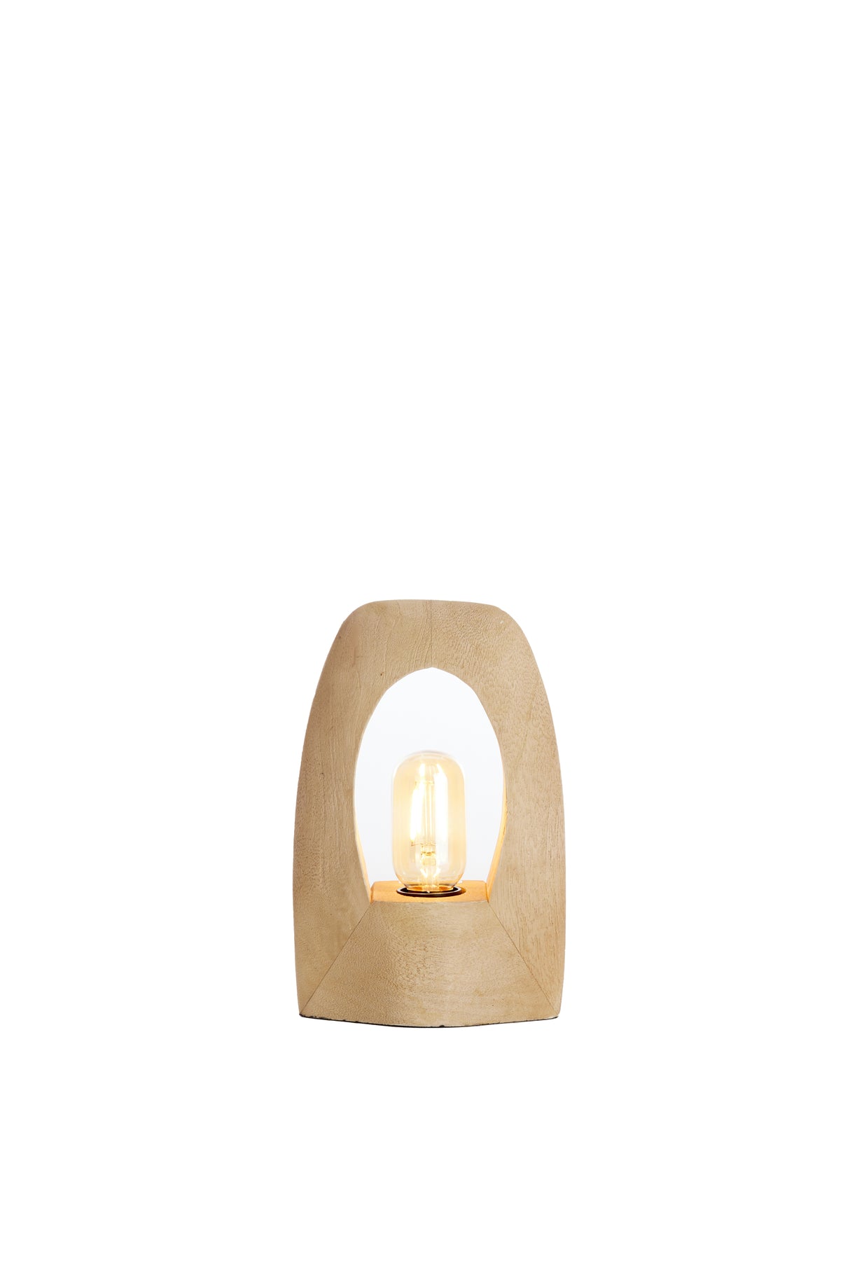 Rustic Carini Natural Wooden Table Lamp - 17x8x25 cm