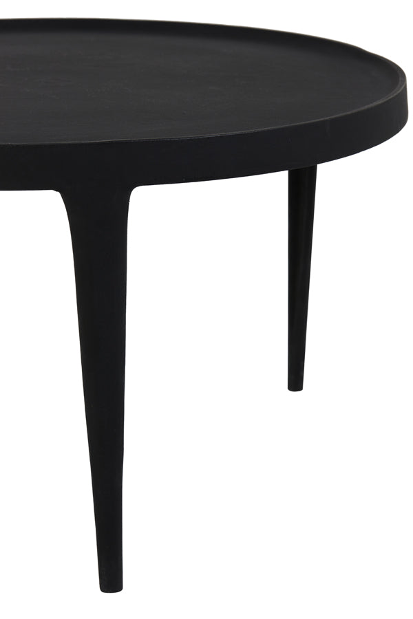 Elegant Tobias Black Nesting Coffee Tables - Set of 2 (Ø64x39 cm & Ø75x44 cm)