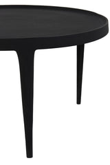Elegant Tobias Black Nesting Coffee Tables - Set of 2 (Ø64x39 cm & Ø75x44 cm)