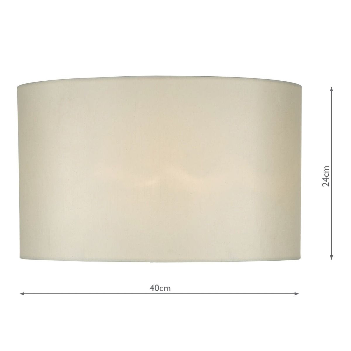 Syracuse White Faux Silk Oval Shade 40cm