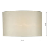 Syracuse White Faux Silk Oval Shade 40cm