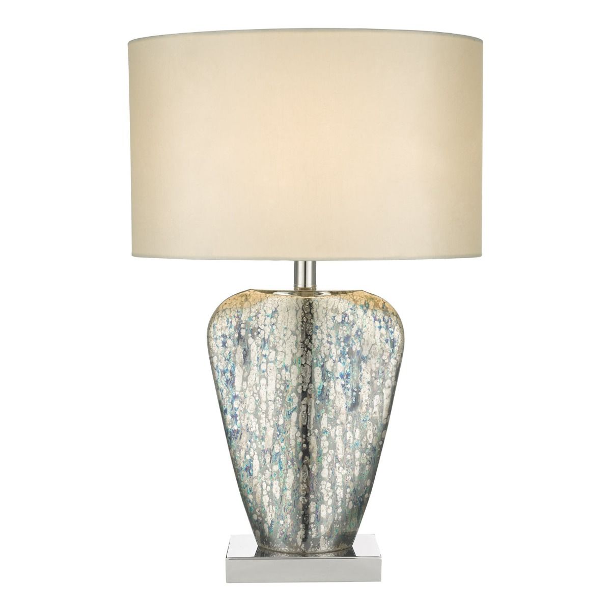 Syracuse White Faux Silk Oval Shade 40cm