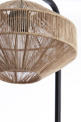Decorative Black & Natural Wood Table Lamp - 26x60 cm Lyra Design