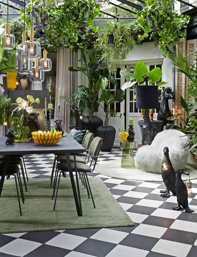 Elegant Black Duck Table Lamp 32x31x65 cm