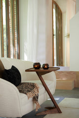 Rustic Mango Wood Side Table 45x42x63 cm - Natural Finish