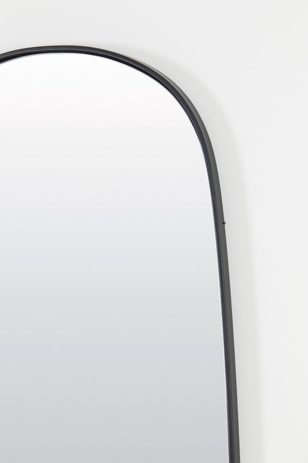Elegant Smoked Glass Mirror with Matte Black Frame - 40x1.5x100 cm