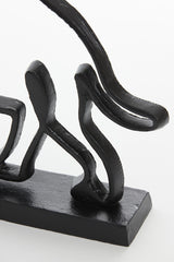 Matte Black Elephant Sculpture on Stand (34x8x25 cm)