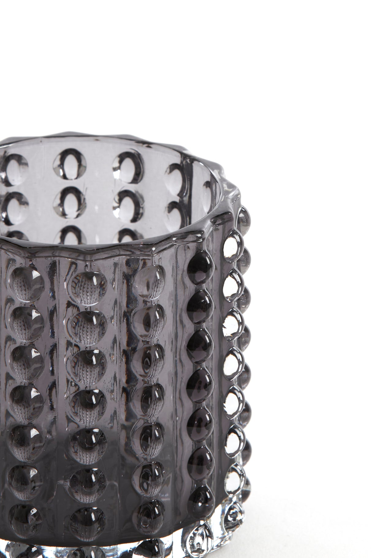 Bublina Grey Glass Tealight Holder Ø9.5x10 cm
