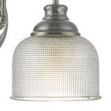 Tack Wall Light Industrial Nickel and Textured Glass