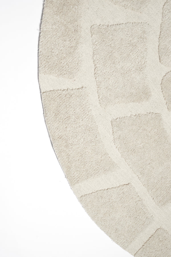 Round Beige Bajelo Area Rug 220 cm