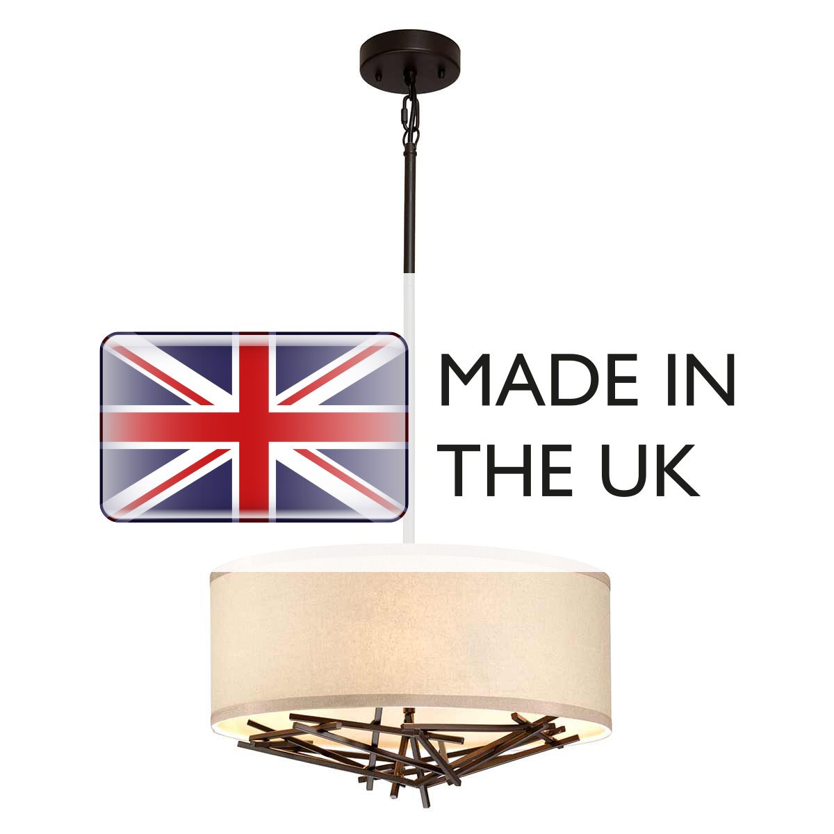 Elegant Taiko Triple Pendant Light