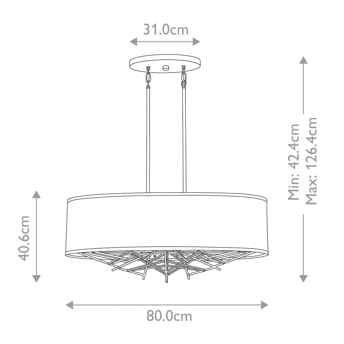Taiko 5-Light Olde Bronze Linear Pendant
