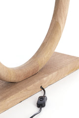 Elegant Nubia Wood Lamp Base in Natural Matte, 41x13x44 cm