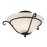 Gothic Scroll Black Flush Mount Light