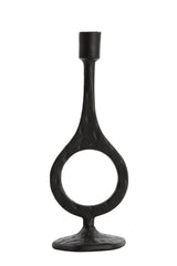 Elegant Laredo Candle Holder in Matte Black, 10x30 cm