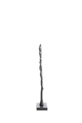 Black Leaf Sculpture on Base - 36x6x39 cm