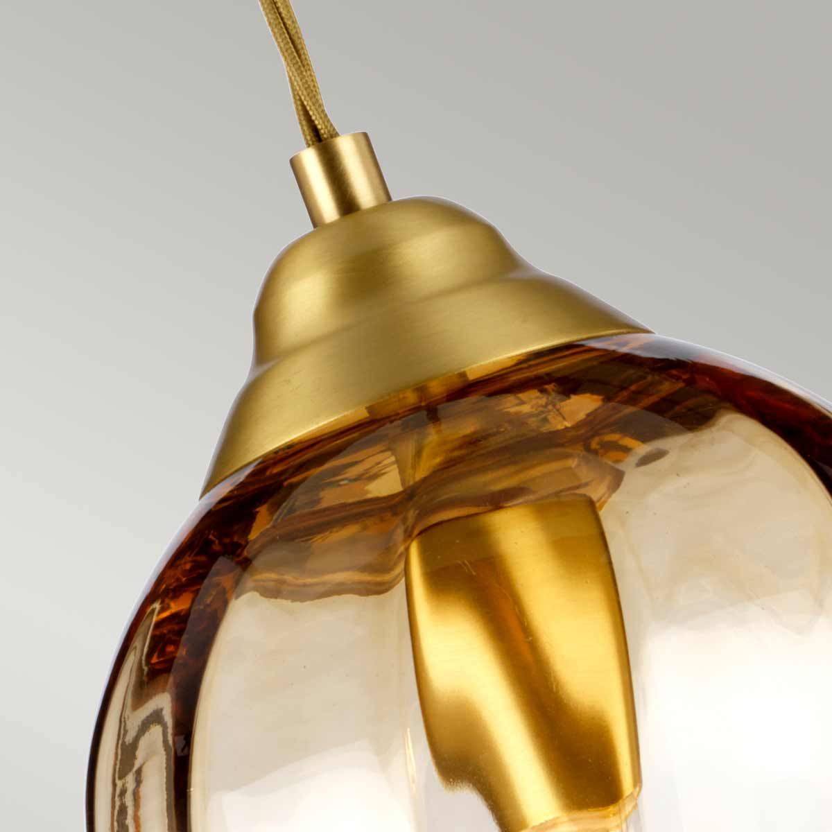 Tiber Elegance: Single Light Pendant in Brushed Brass