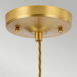 Tiber Elegance: Single Light Pendant in Brushed Brass