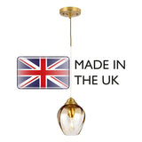 Tiber Elegance: Single Light Pendant in Brushed Brass